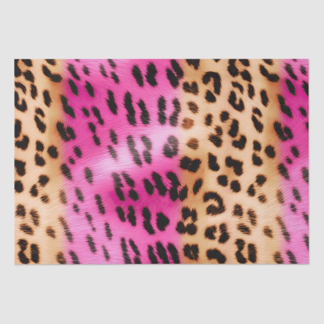 Papel De Seda Impressão do Leopardo Rosa-Girassol (Frente )