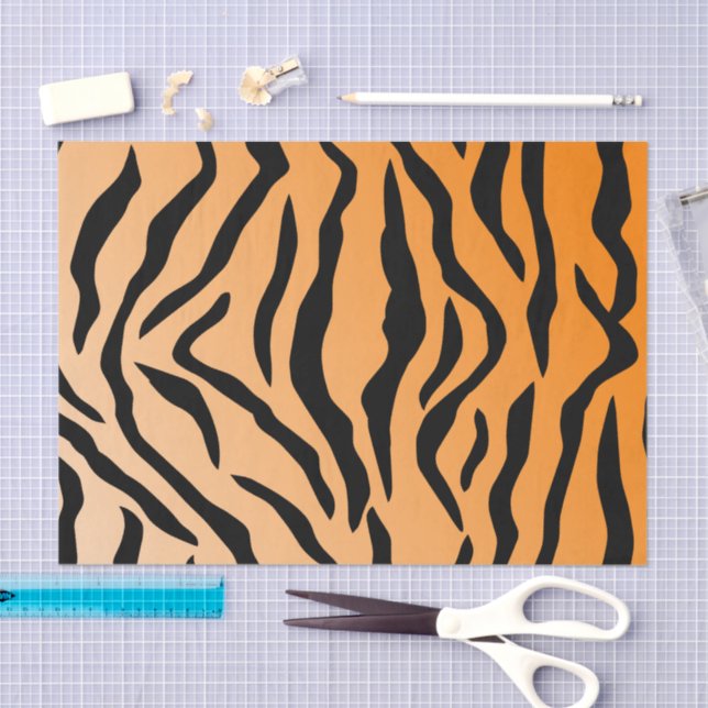 Papel De Seda Impressão do tigre do falso (Arte )