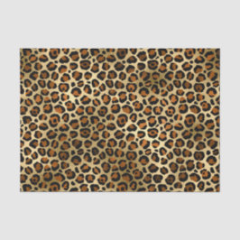 Papel De Seda Impressão Dourada de Leopardo Elegante