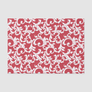 Papel De Seda Impressão elegante vermelho festivo do damasco