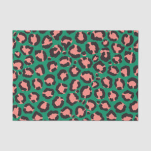 Papel De Seda Impressão em animais de leopardo preto rosa-rosa m