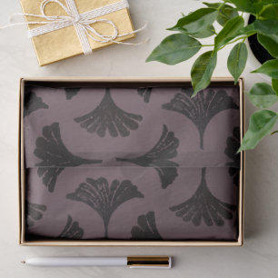 Papel De Seda Impressão em bloco padrão Gingko - uva empoeirada