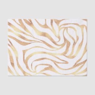 Papel De Seda Impressão em branco Elegante Dourada de Zebra