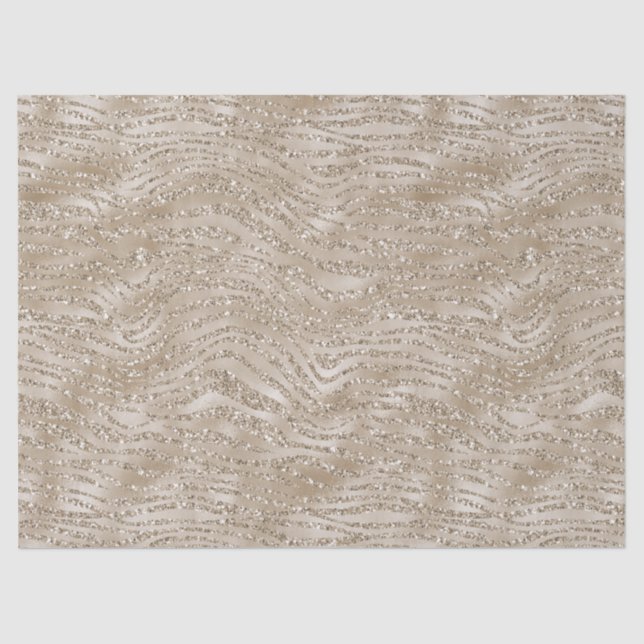 Papel De Seda Impressão em Zebra Dourada Glitzy (Frente )