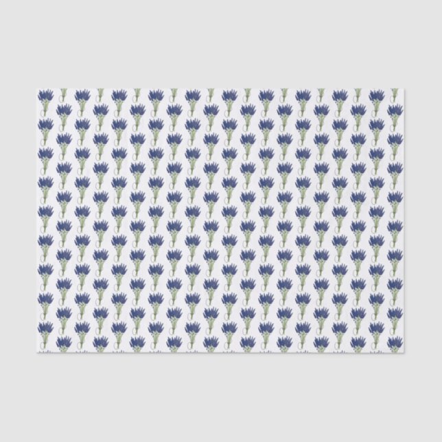 Papel De Seda Impressão Floral da Flor Roxa do Buquê lavanda (Frente )