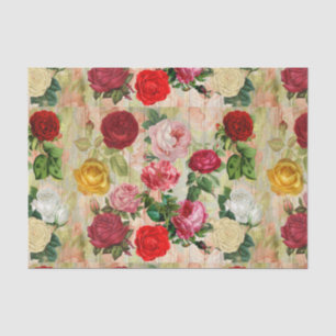 Papel De Seda Impressão floral do rosa feito sob encomenda do