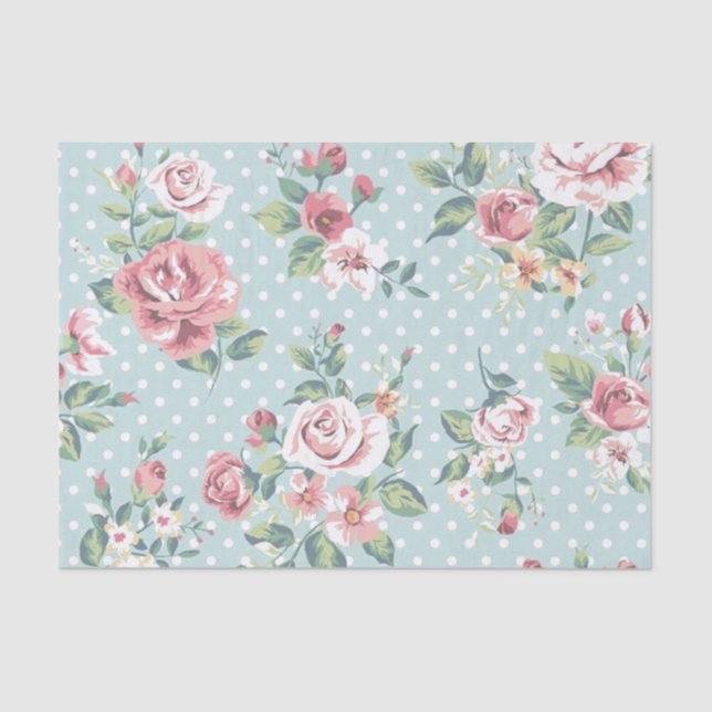 Papel De Seda Impressão floral do vintage (Frente )