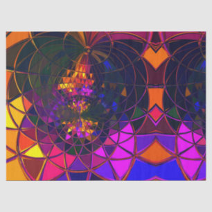 Papel De Seda Impressão geométrico Desig do vitral do mosaico do