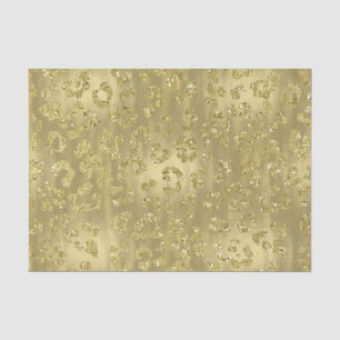 Papel De Seda Impressão Glittery Dourado do leopardo