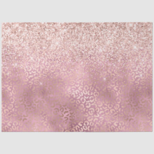Papel De Seda Impressão Leopard De Leopard A Glitzy Rosa-Glam