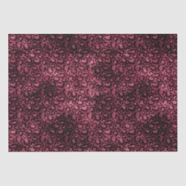 Papel De Seda Impressão Leopard Glam Burgundy (Frente )