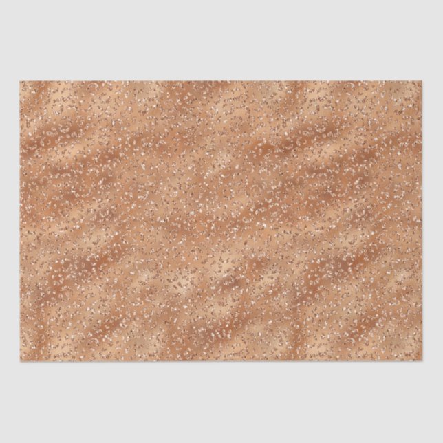 Papel De Seda Impressão Leopard Gliter de Cobre Dourada (Frente )