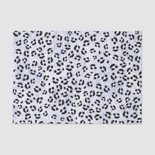 Papel De Seda Impressão Leopardo Branco (Frente )