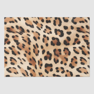 Papel De Seda Impressão Leopardo Branco Chic Brown