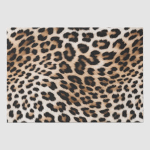 Papel De Seda Impressão Leopardo Chic White Cream