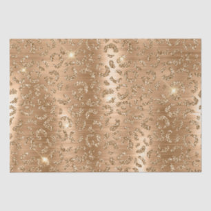 Papel De Seda Impressão Leopardo com Glitter Dourada