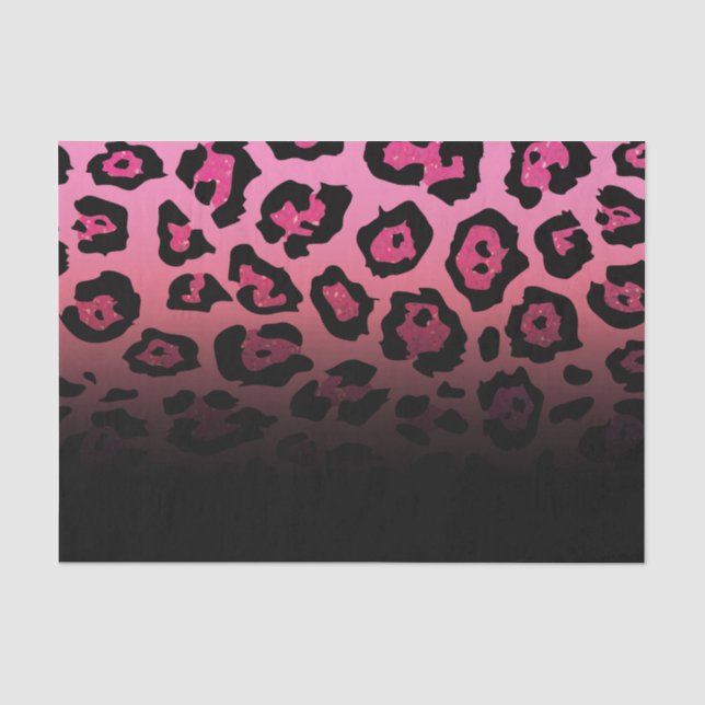 Papel De Seda Impressão Leopardo Cor-de-Rosa (Frente )