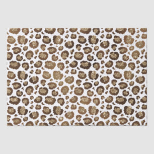 Papel De Seda Impressão Leopardo Glitter Dourada