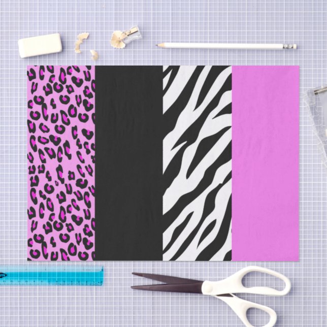 Papel De Seda Impressão Leopardo, Impressão Zebra, Impressão Ani (Arte )