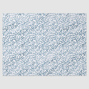 Papel De Seda Impressão Leopardo Marinho Azul Aqua