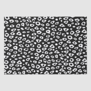 Papel De Seda Impressão Leopardo Preto e Branco