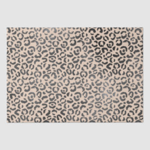 Papel De Seda Impressão Leopardo Preto e Creme