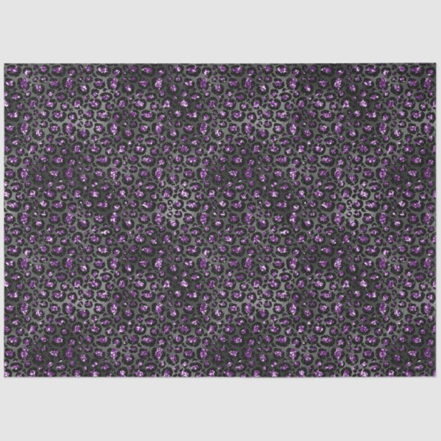 Papel De Seda Impressão Leopardo Preto Roxo (Frente )