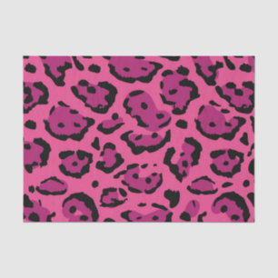 Papel De Seda Impressão Leopardo Rosa