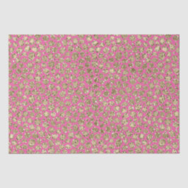 Papel De Seda Impressão Leopardo Rosa Dourada