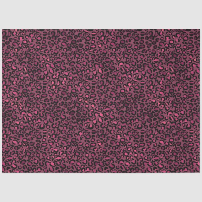 Papel De Seda Impressão Preta-Leopardo-Glam-Rosa (Frente )