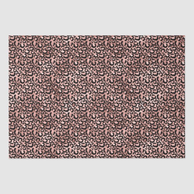 Papel De Seda Impressão Preta-Leopardo Rosa (Frente )