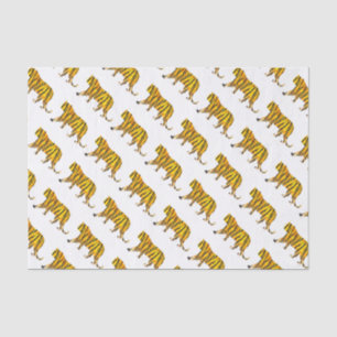 Papel De Seda Impressão preto e alaranjado do tigre