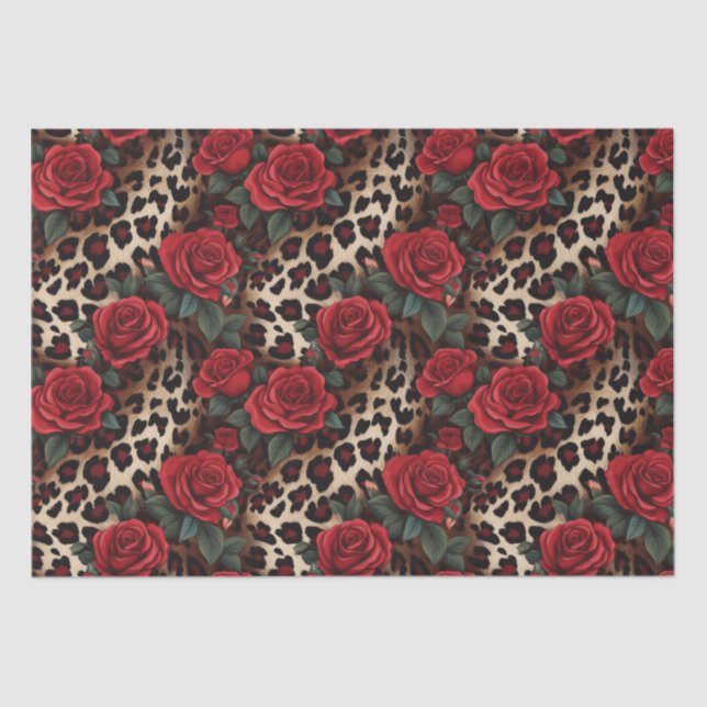 Papel De Seda Impressão rosa e Leopardo (Frente )