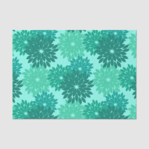 Papel De Seda Impressão, turquesa, cerceta & Aqua florais