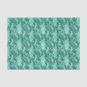 Papel De Seda Impressão, turquesa e Aqua do pavão de Nouveau d