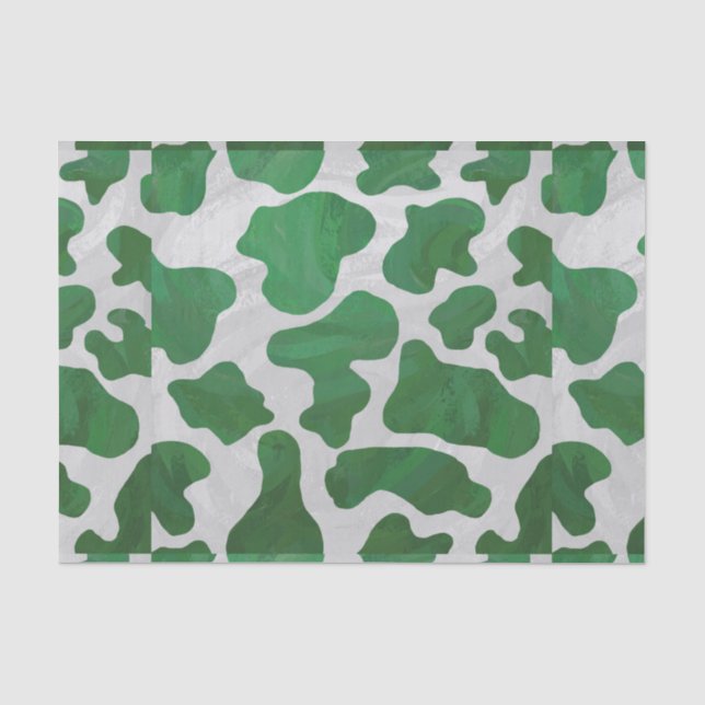 Papel De Seda Impressão Verde-Vaca e Branco (Frente )