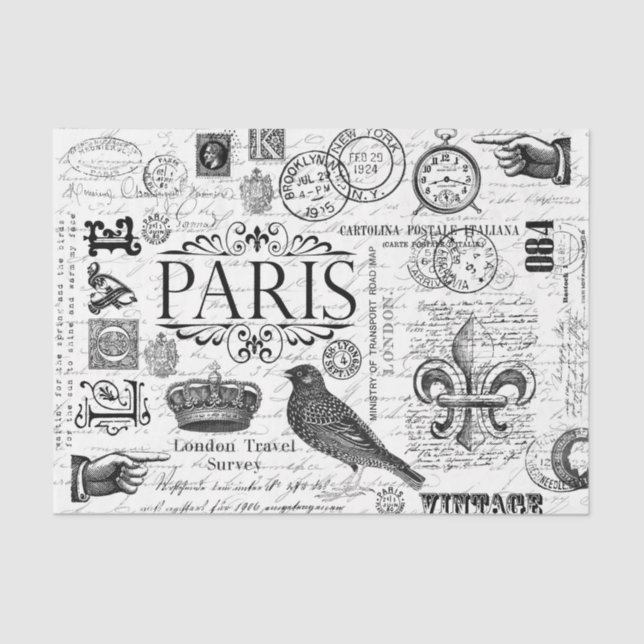 Papel De Seda Impressão Vintage (Frente )