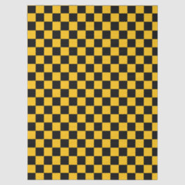 Papel De Seda Impressão Xadrez Amarelo e Preto