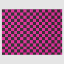 Impressão Xadrez Rosa Quente e Preto