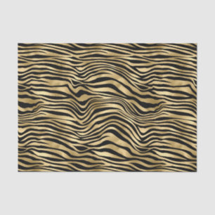 Papel De Seda Impressão Zebra na moda Dourada 