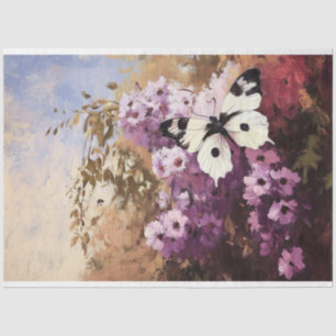 Papel De Seda Impressionista Butterfly Garden Painting Decoupage