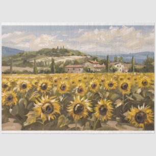 Papel De Seda Impressionista do Campo de Girassol pintando a pág