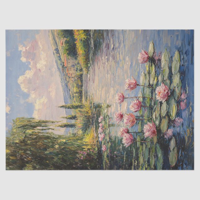 Papel De Seda Impressionista Lily Pads Decoupage de Árvore Selva (Frente )