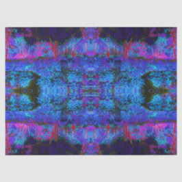 Papel De Seda Impressionistic Dark Blue and Red Garden Landscape