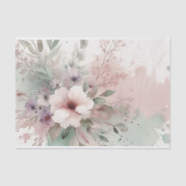 Papel De Seda Impressões de Decoupage Floral Chic Chic Retro Pas (Frente )