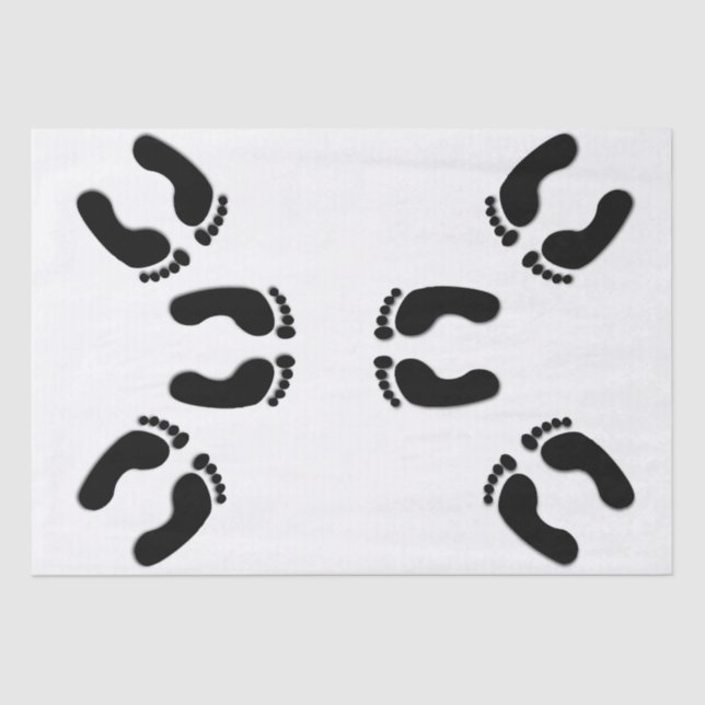Papel De Seda Impressões de Pés Descalços (Frente )