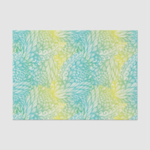 Papel De Seda Inclinação amarelo e azul do vintage floral