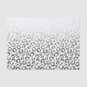 Papel De Seda Inclinação preto do impressão do leopardo do