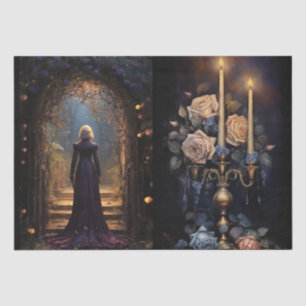 Papel De Seda Incrível Desligamento de Florais Góticos Fantástic