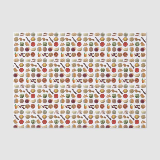 Papel De Seda Índia: Comidas e cozinha da Índia Ilustração (Frente )
